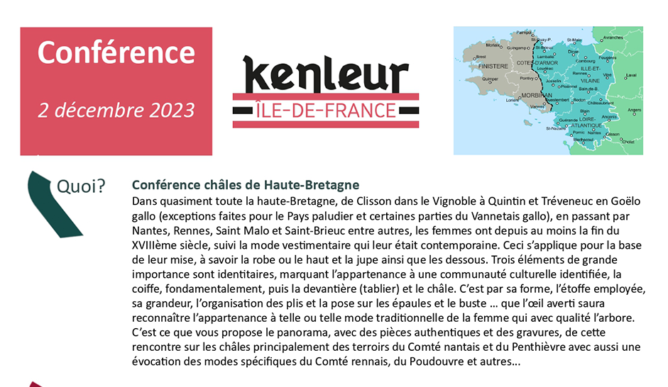 Conférence sur les châles de Haute-Bretagne