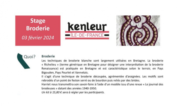 Stage de broderie « Richelieu »